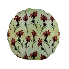 Vintage Style Seamless Floral Wallpaper Pattern Background Standard 15  Premium Flano Round Cushions by Simbadda