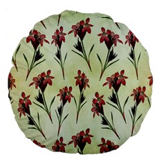 Vintage Style Seamless Floral Wallpaper Pattern Background Large 18  Premium Flano Round Cushions by Simbadda