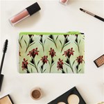 Vintage Style Seamless Floral Wallpaper Pattern Background Cosmetic Bag (XS) Back