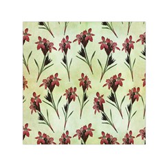 Vintage Style Seamless Floral Wallpaper Pattern Background Small Satin Scarf (square)