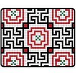 Vintage Style Seamless Black, White And Red Tile Pattern Wallpaper Background Fleece Blanket (Medium)  60 x50  Blanket Front