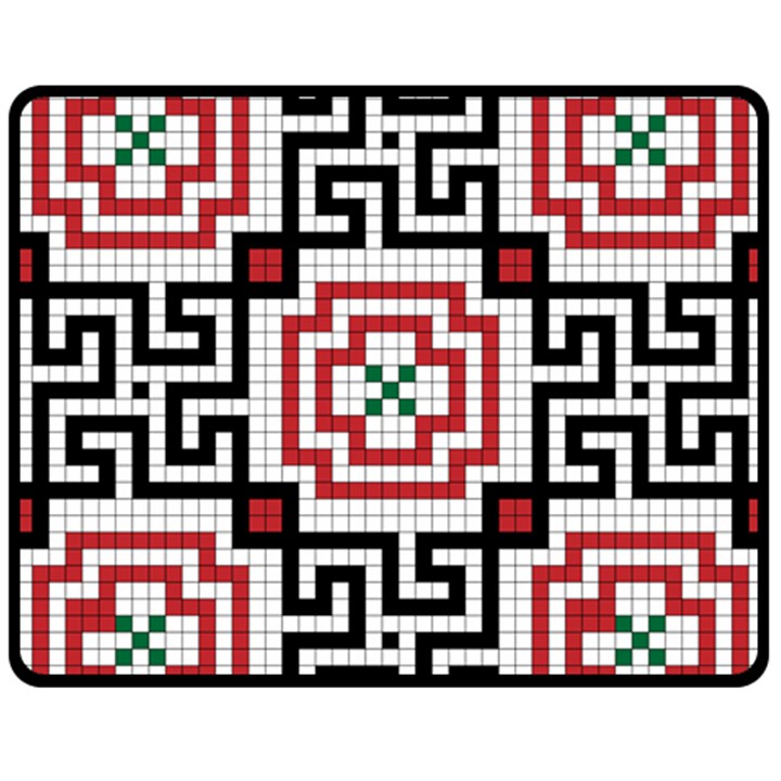 Vintage Style Seamless Black, White And Red Tile Pattern Wallpaper Background Fleece Blanket (Medium) 