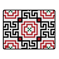 Vintage Style Seamless Black, White And Red Tile Pattern Wallpaper Background Fleece Blanket (small)