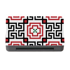 Vintage Style Seamless Black, White And Red Tile Pattern Wallpaper Background Memory Card Reader With Cf by Simbadda