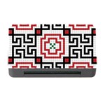 Vintage Style Seamless Black, White And Red Tile Pattern Wallpaper Background Memory Card Reader with CF Front