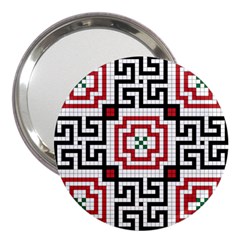 Vintage Style Seamless Black, White And Red Tile Pattern Wallpaper Background 3  Handbag Mirrors by Simbadda