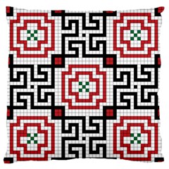 Vintage Style Seamless Black, White And Red Tile Pattern Wallpaper Background Standard Flano Cushion Case (one Side) by Simbadda