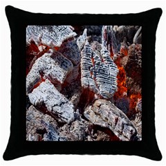 Wooden Hot Ashes Pattern Throw Pillow Case (black) by Simbadda