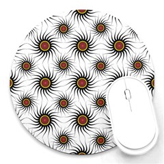 Pearly Pattern Half Tone Background Round Mousepads by Simbadda