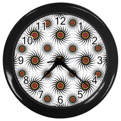 Pearly Pattern Half Tone Background Wall Clocks (black) by Simbadda