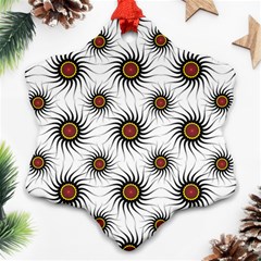 Pearly Pattern Half Tone Background Snowflake Ornament (two Sides)