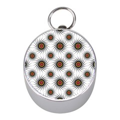 Pearly Pattern Half Tone Background Mini Silver Compasses