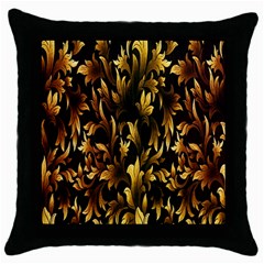 Loral Vintage Pattern Background Throw Pillow Case (black) by Simbadda