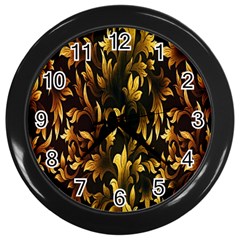 Loral Vintage Pattern Background Wall Clocks (black) by Simbadda