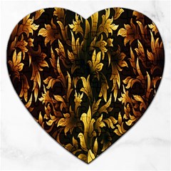 Loral Vintage Pattern Background Jigsaw Puzzle (heart) by Simbadda