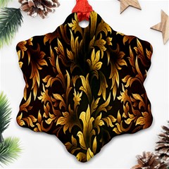 Loral Vintage Pattern Background Ornament (snowflake)