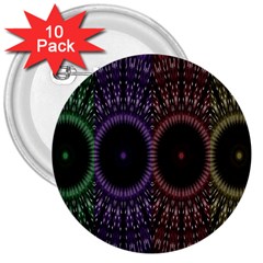 Digital Colored Ornament Computer Graphic 3  Buttons (10 Pack)  by Simbadda