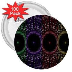 Digital Colored Ornament Computer Graphic 3  Buttons (100 Pack)  by Simbadda