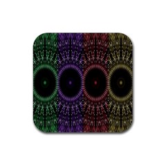 Digital Colored Ornament Computer Graphic Rubber Coaster (square)  by Simbadda