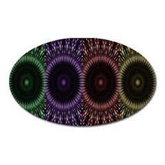 Digital Colored Ornament Computer Graphic Oval Magnet by Simbadda