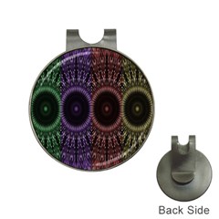 Digital Colored Ornament Computer Graphic Hat Clips With Golf Markers by Simbadda