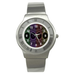 Digital Colored Ornament Computer Graphic Stainless Steel Watch by Simbadda