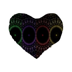 Digital Colored Ornament Computer Graphic Standard 16  Premium Flano Heart Shape Cushions