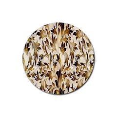 Floral Vintage Pattern Background Rubber Coaster (round)  by Simbadda