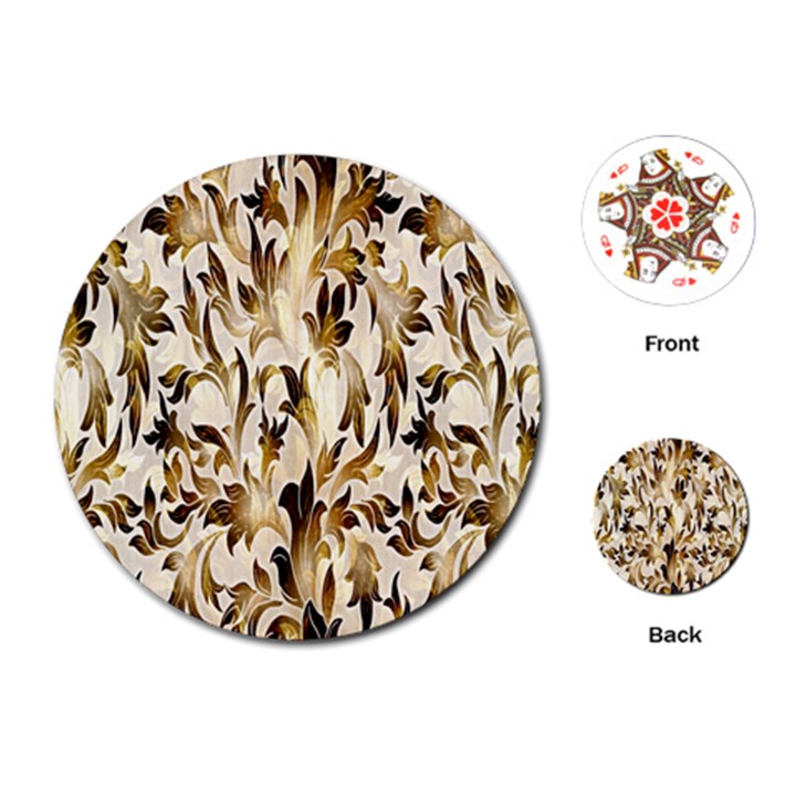 Floral Vintage Pattern Background Playing Cards (Round) 