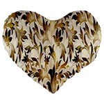 Floral Vintage Pattern Background Large 19  Premium Heart Shape Cushions Front