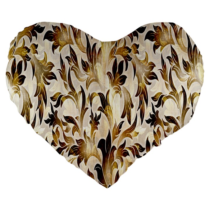 Floral Vintage Pattern Background Large 19  Premium Heart Shape Cushions