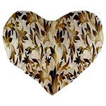 Floral Vintage Pattern Background Large 19  Premium Heart Shape Cushions Back