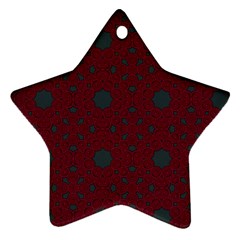 Blue Hot Pink Pattern With Woody Circles Ornament (star) by Simbadda