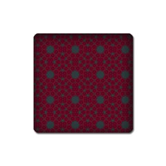 Blue Hot Pink Pattern With Woody Circles Square Magnet by Simbadda