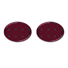 Blue Hot Pink Pattern With Woody Circles Cufflinks (oval) by Simbadda