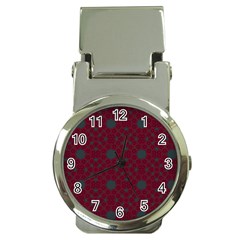 Blue Hot Pink Pattern With Woody Circles Money Clip Watches