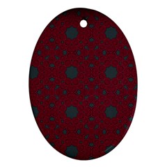 Blue Hot Pink Pattern With Woody Circles Oval Ornament (two Sides) by Simbadda