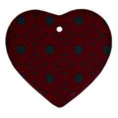 Blue Hot Pink Pattern With Woody Circles Heart Ornament (two Sides) by Simbadda