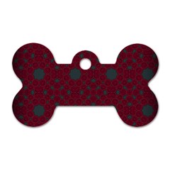 Blue Hot Pink Pattern With Woody Circles Dog Tag Bone (two Sides) by Simbadda