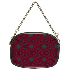 Blue Hot Pink Pattern With Woody Circles Chain Purses (one Side)  by Simbadda