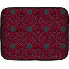 Blue Hot Pink Pattern With Woody Circles Double Sided Fleece Blanket (mini)  by Simbadda