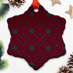 Blue Hot Pink Pattern With Woody Circles Ornament (snowflake) by Simbadda