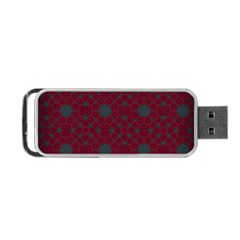 Blue Hot Pink Pattern With Woody Circles Portable Usb Flash (one Side) by Simbadda