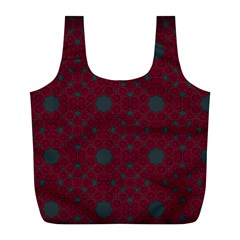 Blue Hot Pink Pattern With Woody Circles Full Print Recycle Bags (l)  by Simbadda