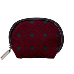 Blue Hot Pink Pattern With Woody Circles Accessory Pouches (small)  by Simbadda