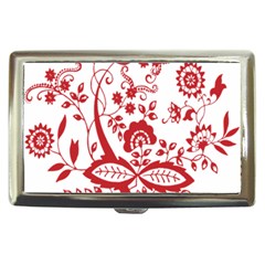 Red Vintage Floral Flowers Decorative Pattern Clipart Cigarette Money Cases by Simbadda