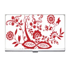 Red Vintage Floral Flowers Decorative Pattern Clipart Business Card Holders by Simbadda