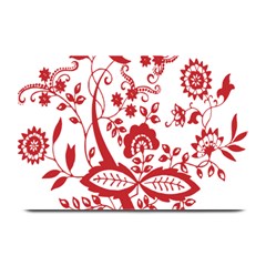 Red Vintage Floral Flowers Decorative Pattern Clipart Plate Mats by Simbadda