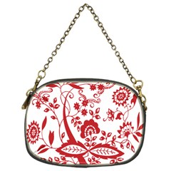 Red Vintage Floral Flowers Decorative Pattern Clipart Chain Purses (one Side)  by Simbadda