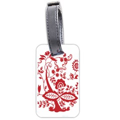 Red Vintage Floral Flowers Decorative Pattern Clipart Luggage Tags (one Side)  by Simbadda